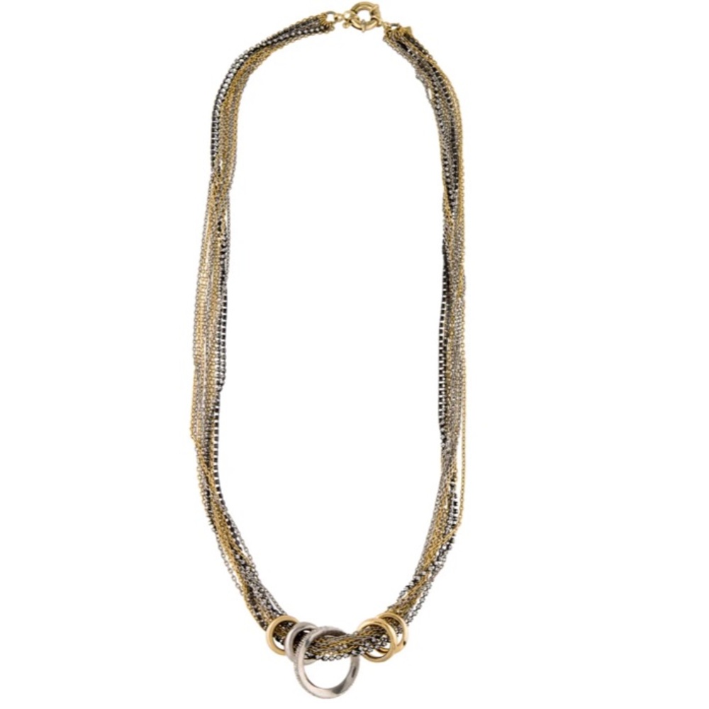 Giles & Bro 10 Strand Multi Chain/ Rings Necklace